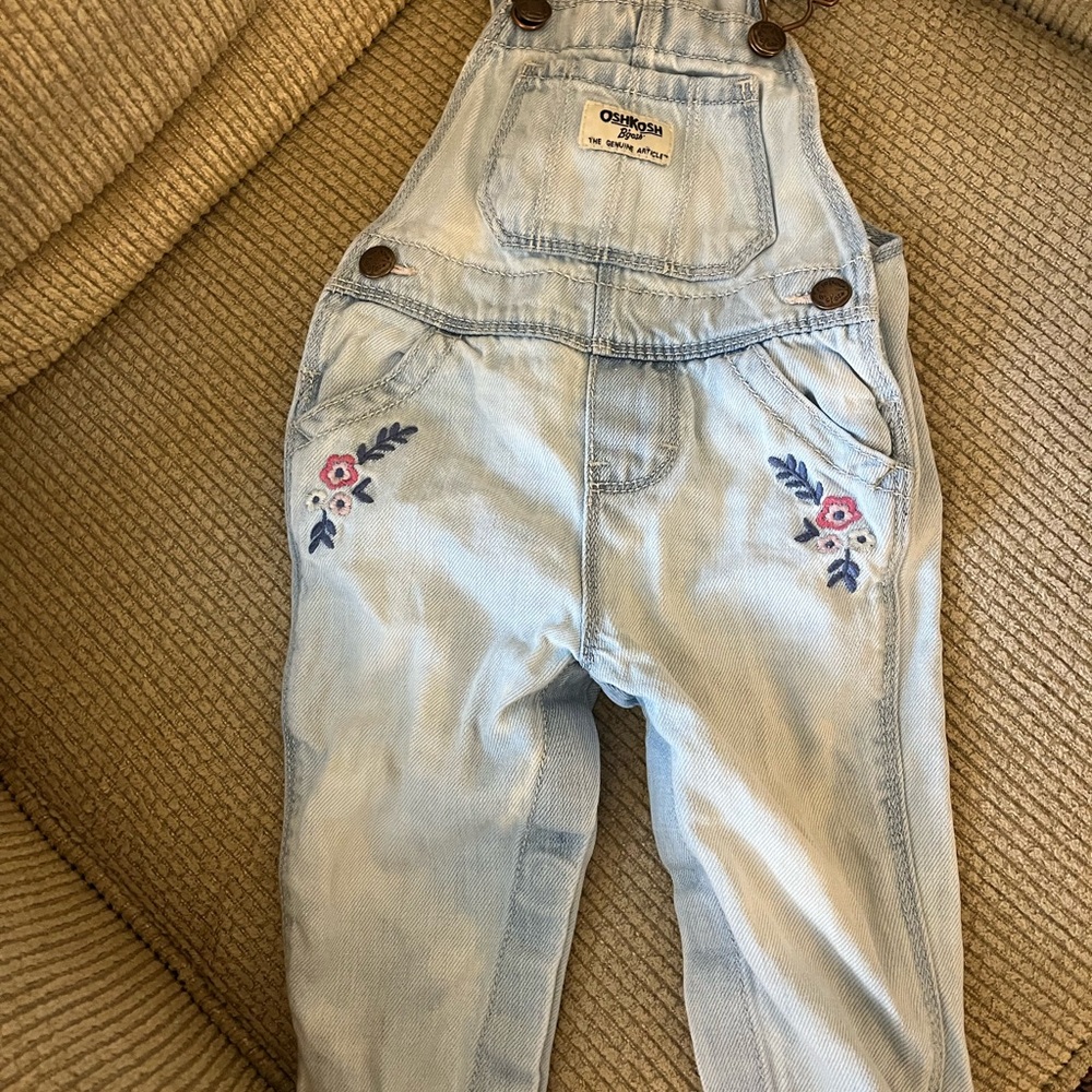 Oshkosh Light Denim Overalls Baby Girl 3-6M